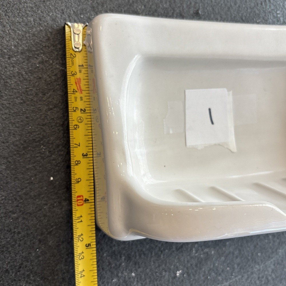 Vintage White Ceramic Soap Dish Porcelain  Bathtub Shower MCM - Picture 5 of 5